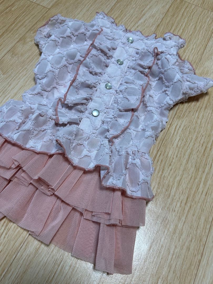 【新品未使用】godpivaフリンジフリルワンピース ピンクM ゴッドピバ