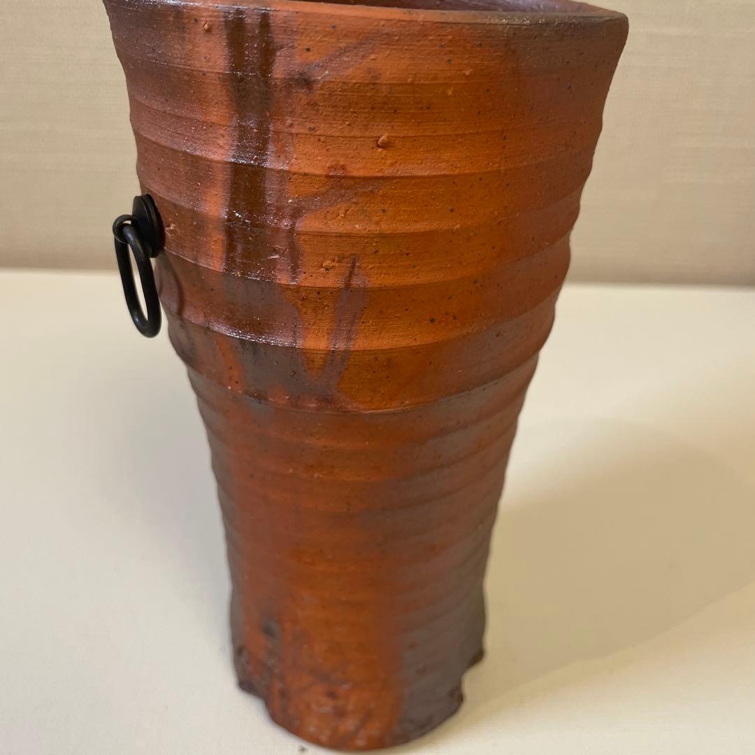 峰越窯　竹元郁雄作　越前　掛花入　茶道具