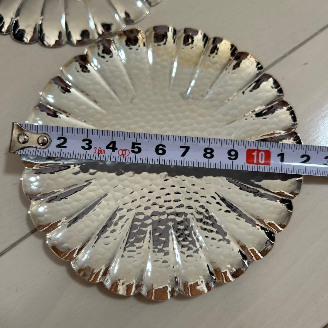 新品◆①喜久彫　銘々皿　銀　WAKO アンティーク食器　ヴィンテージ