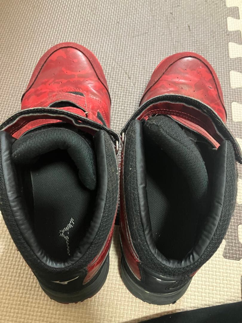 山*良様 Mizuno レッド 安全靴 ベルクロ