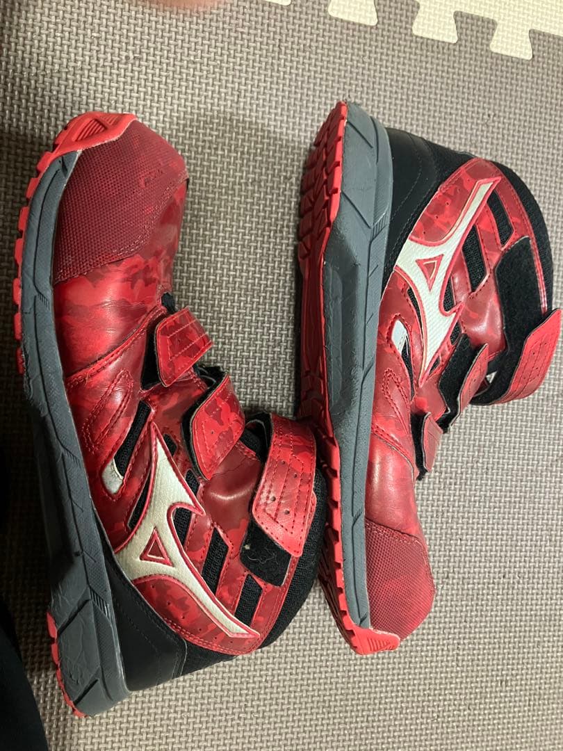 山*良様 Mizuno レッド 安全靴 ベルクロ