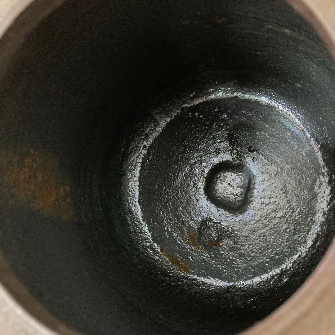 佐藤浄清造 筒釜 尻張筒釜 風炉釜 茶道具 茶釜 鉄釜 遠山霰地紋