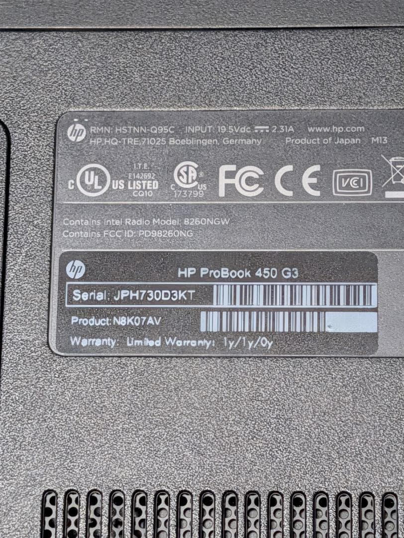 HP ProBook 450 G3 第6世代Corei7
