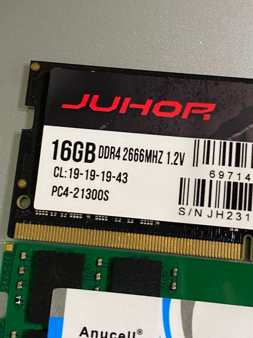 JUHOR (16GBx2)DDR4 2666MHz 32GB メモリー