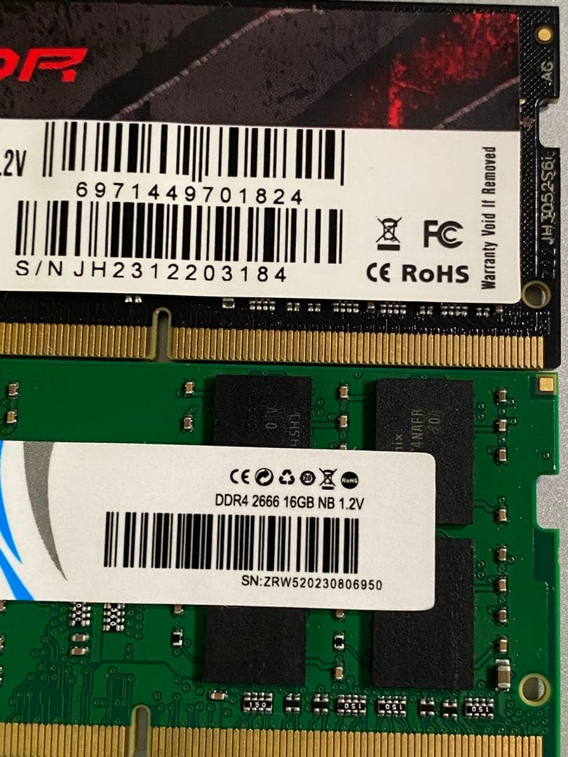 JUHOR (16GBx2)DDR4 2666MHz 32GB メモリー