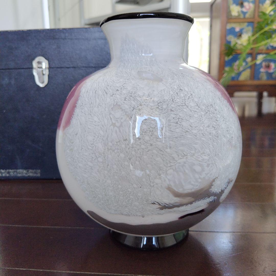 【海外骨董】美品！桜柄アンティークベネチアングラス murano フラワーベース
