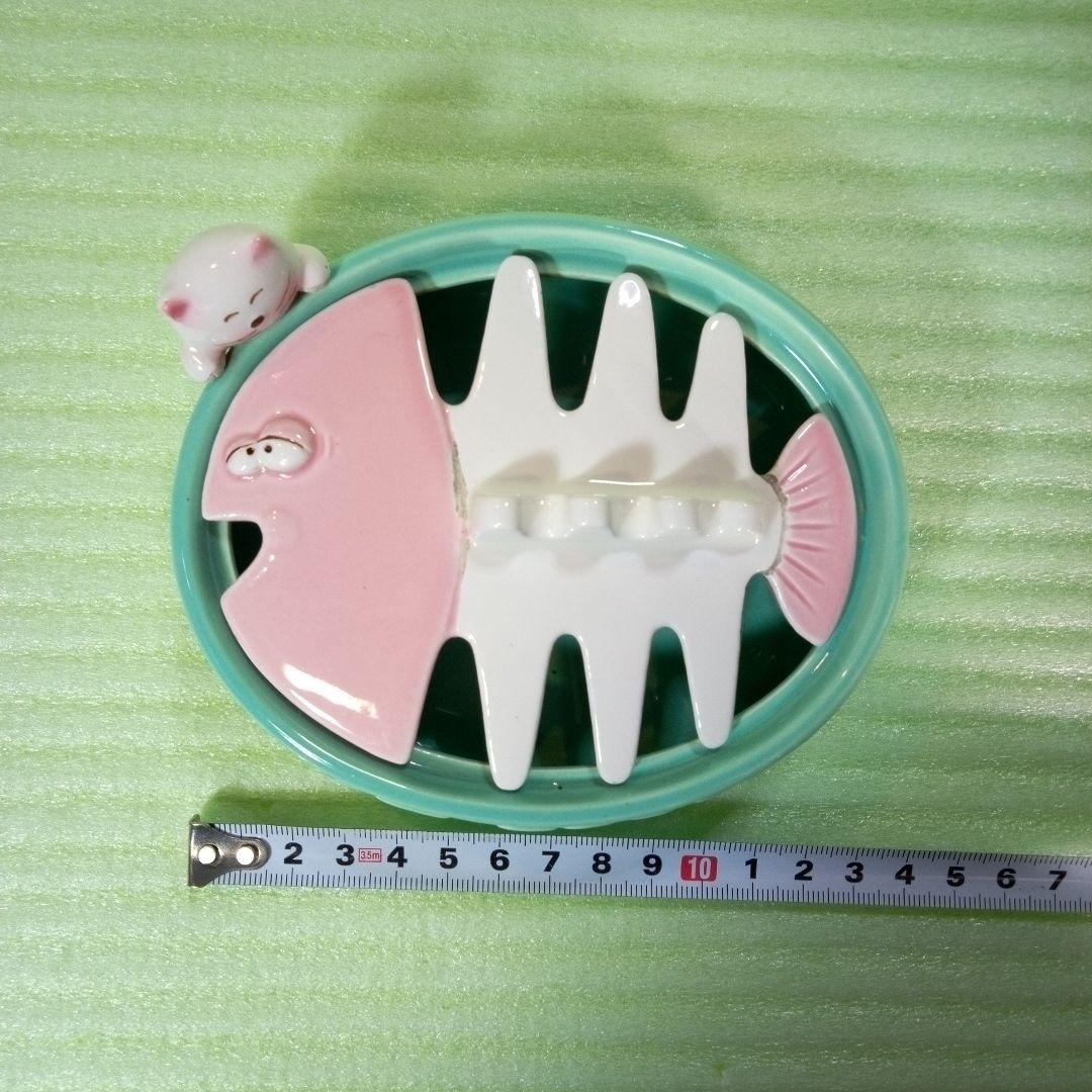 アンティークな猫の灰皿　CAT FOOD!　レア　希少　レトロ　入手困難　魚の骨