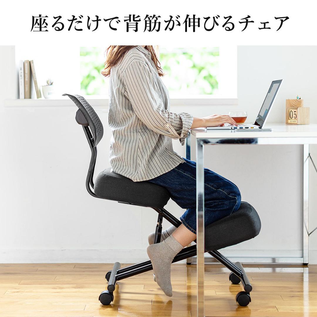 サンワサプライ バランスチェア 150-SNCH018 背もたれ付 高さ調整
