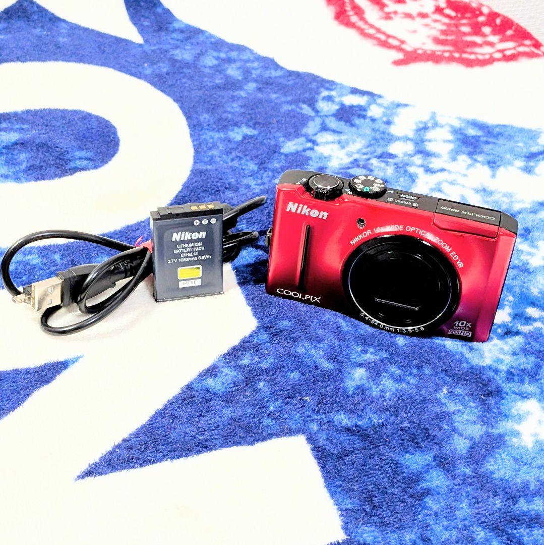 極美品【動作品】Nikon COOLPIX S8100 レッド