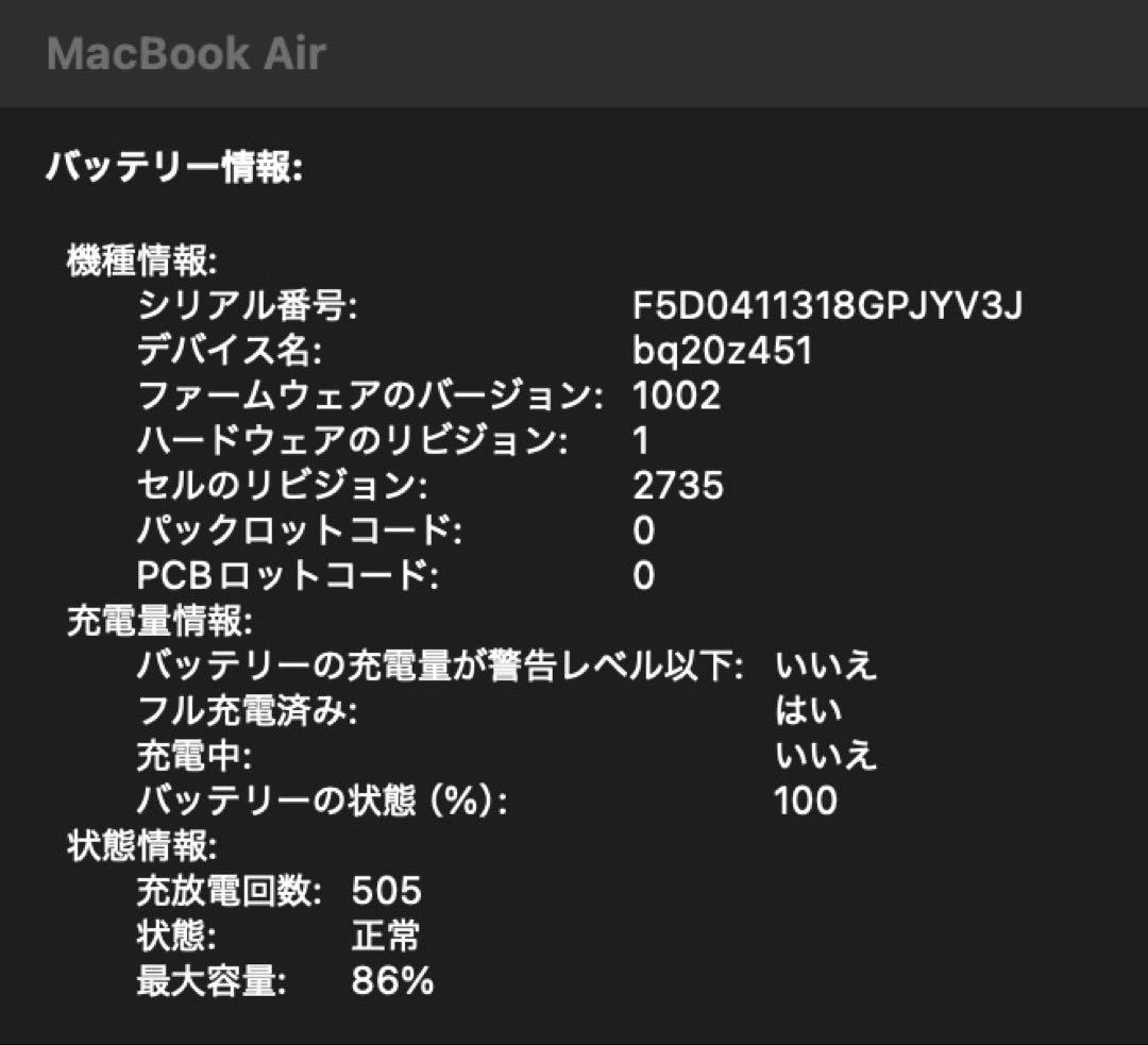 【訳有り品】MacBook Air M1 13インチ 512GB