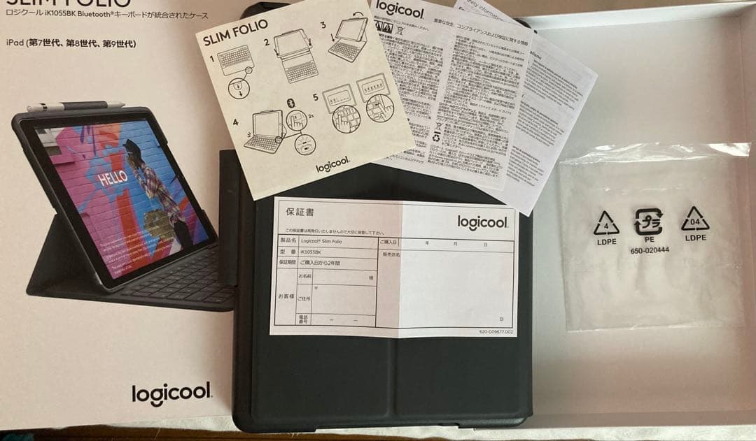 値下げ！logicool SLIM FOLIO iPadケース 第7第8第9世代
