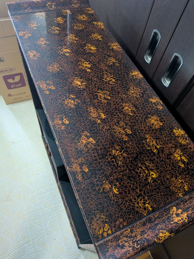 津軽塗 茶箪笥 骨董レトロ アンティーク古民家蔵出し品 １点物 時代箪笥 古箪笥