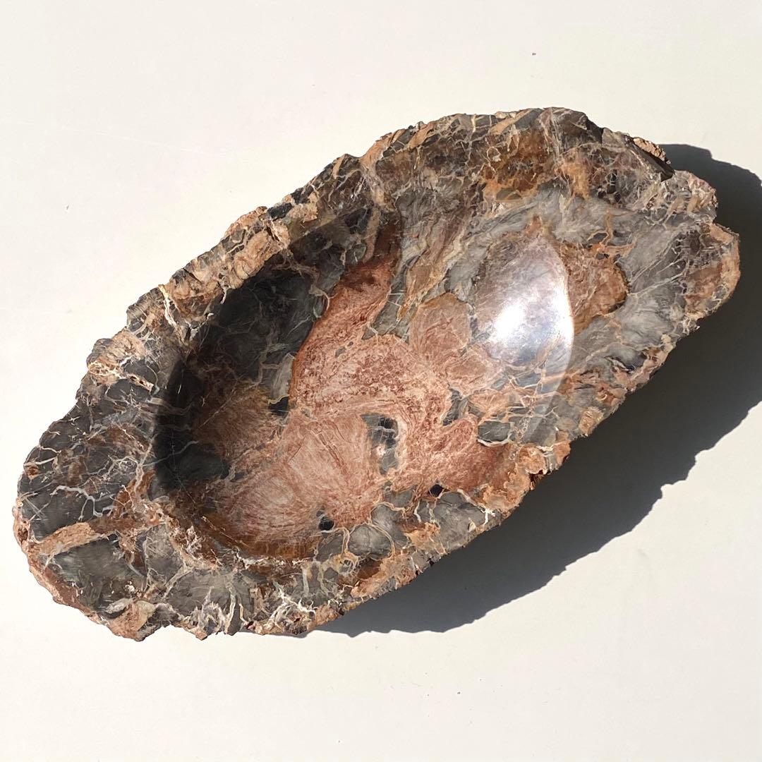 【 珪化木 ペトリファイドウッド ボウル 約1.1kg アクセサリー トレイ 】