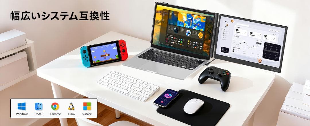 14インチ ノートパソコン用モニター FHD1080P デュアルディスプレイ