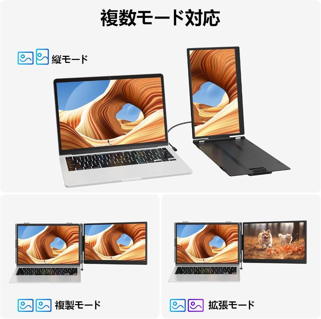 14インチ ノートパソコン用モニター FHD1080P デュアルディスプレイ