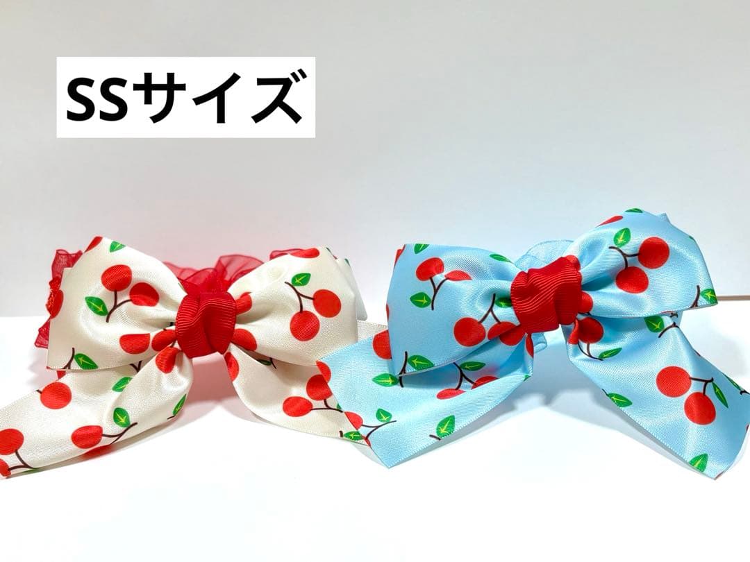 【CANNANA ペット用シュシュ】#46チェリー②(SSサイズ)