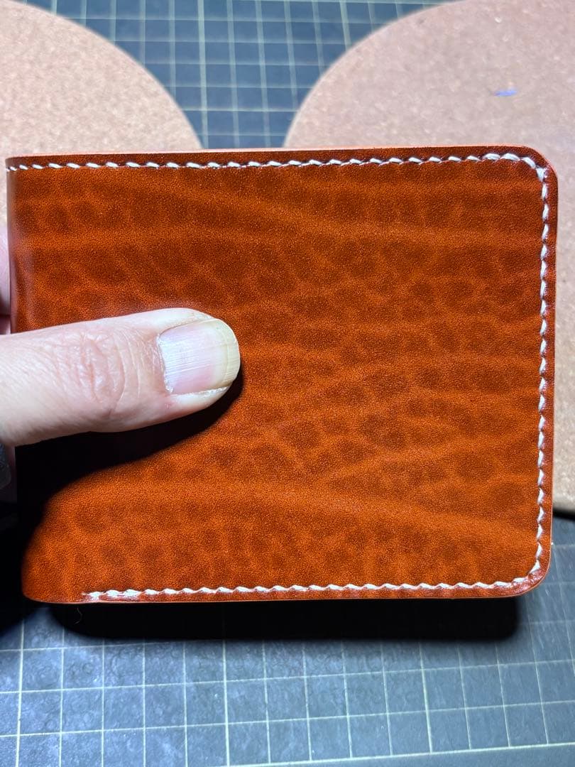 ハーフウォレット　ベルギー産ルガト　ハンドメイド