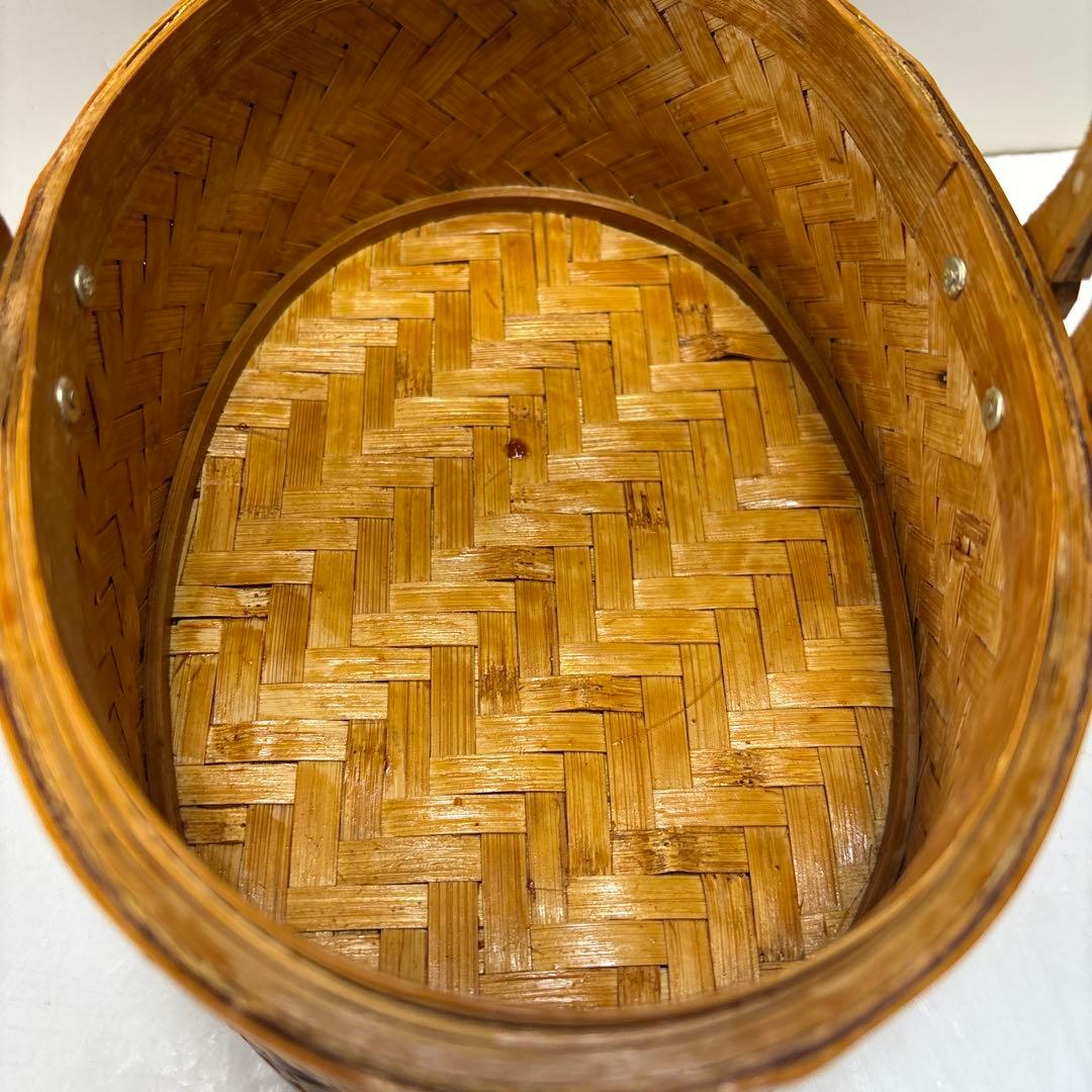 竹細工　二段編みカゴ