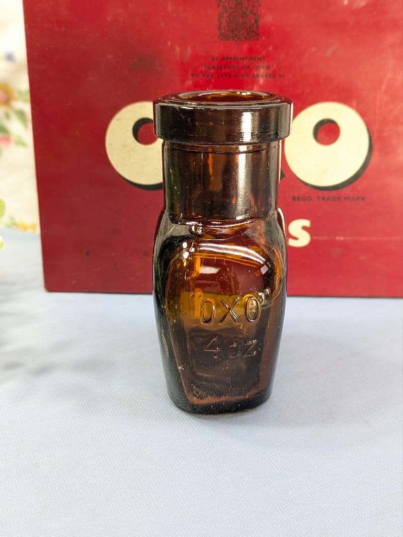 イギリス アンティーク oxo 缶 大小２個oxoボトル oxoスプーン セット
