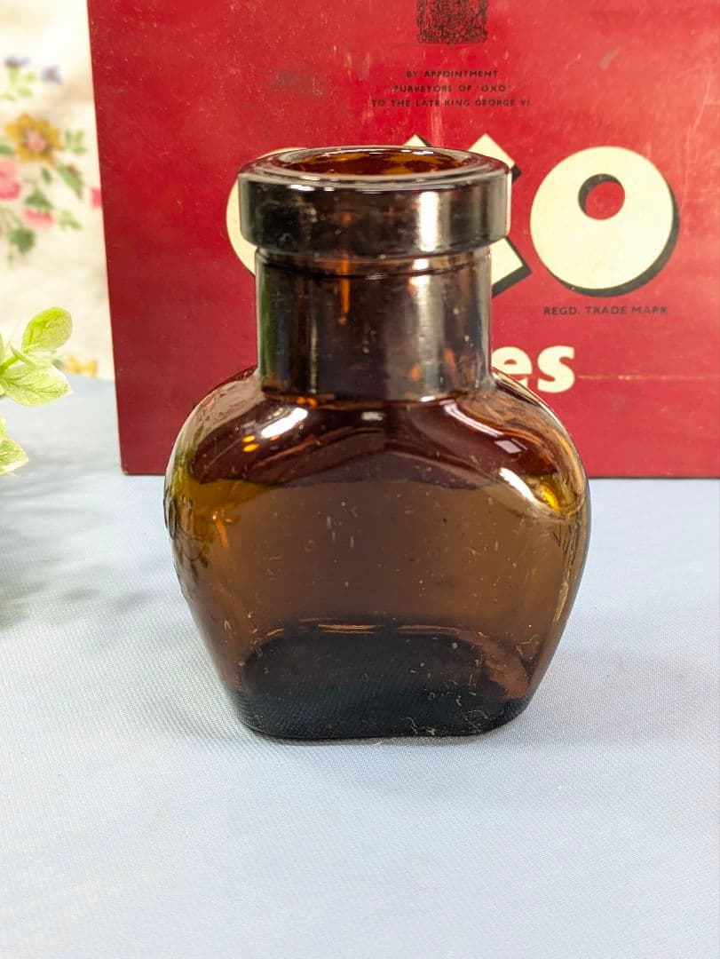 イギリス アンティーク oxo 缶 大小２個oxoボトル oxoスプーン セット