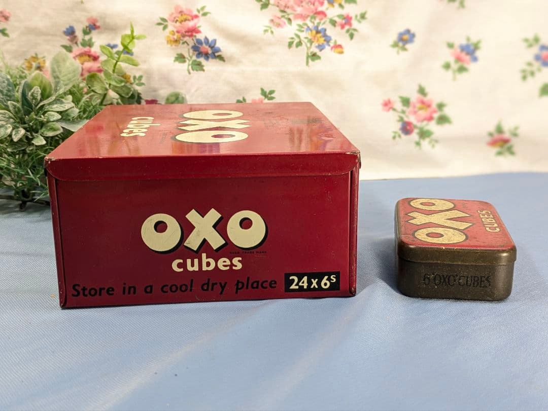 イギリス アンティーク oxo 缶 大小２個oxoボトル oxoスプーン セット