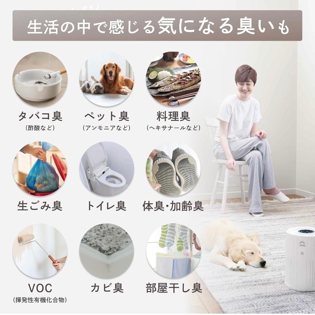 GOKUMIN 空気清浄機 静音 8畳 4層フィルター 花粉 PM2.5 消臭