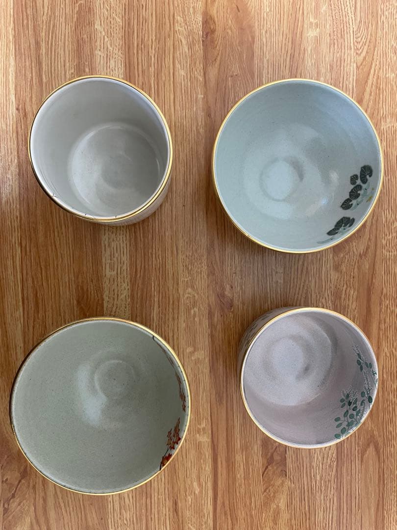 【美品】皇居花鳥図 抹茶茶碗コレクション 12個コンプリートセット