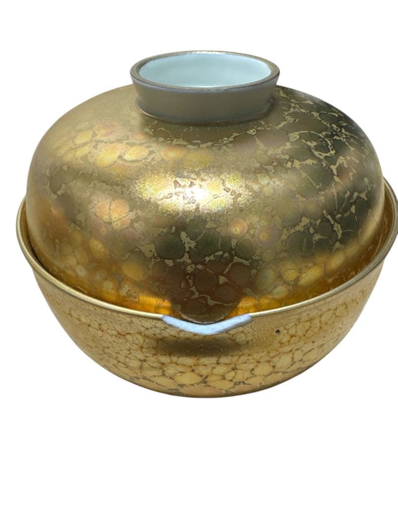 金茶碗 幸楽窯 有田焼　蓋付き 茶椀　伝統工芸品 8客のうち1客破損箇所あり