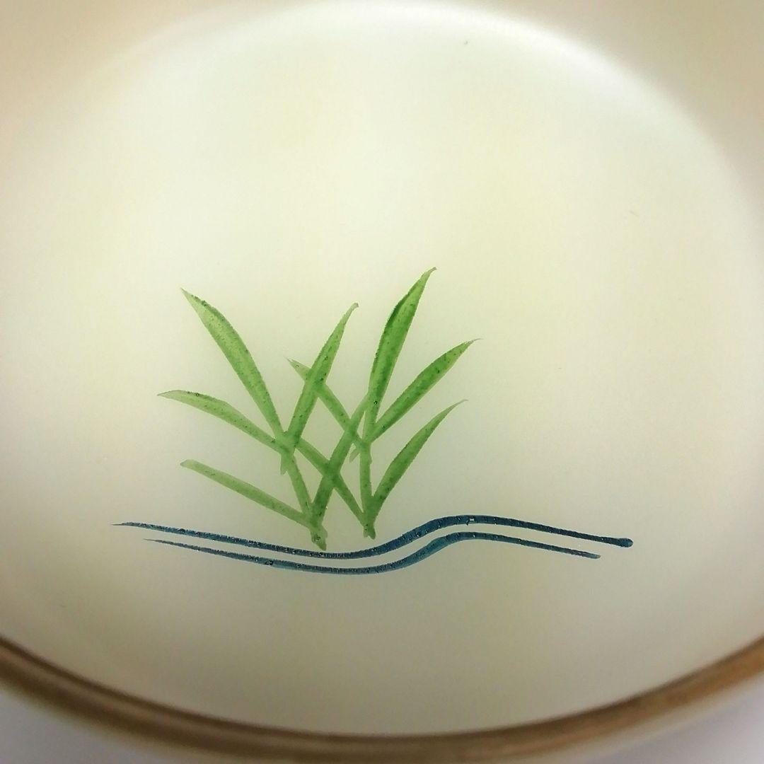 Ｓ６２６　棗　『白透中棗　葦に流水』『樹脂製』『中村口香鳳作』　共箱　茶道具