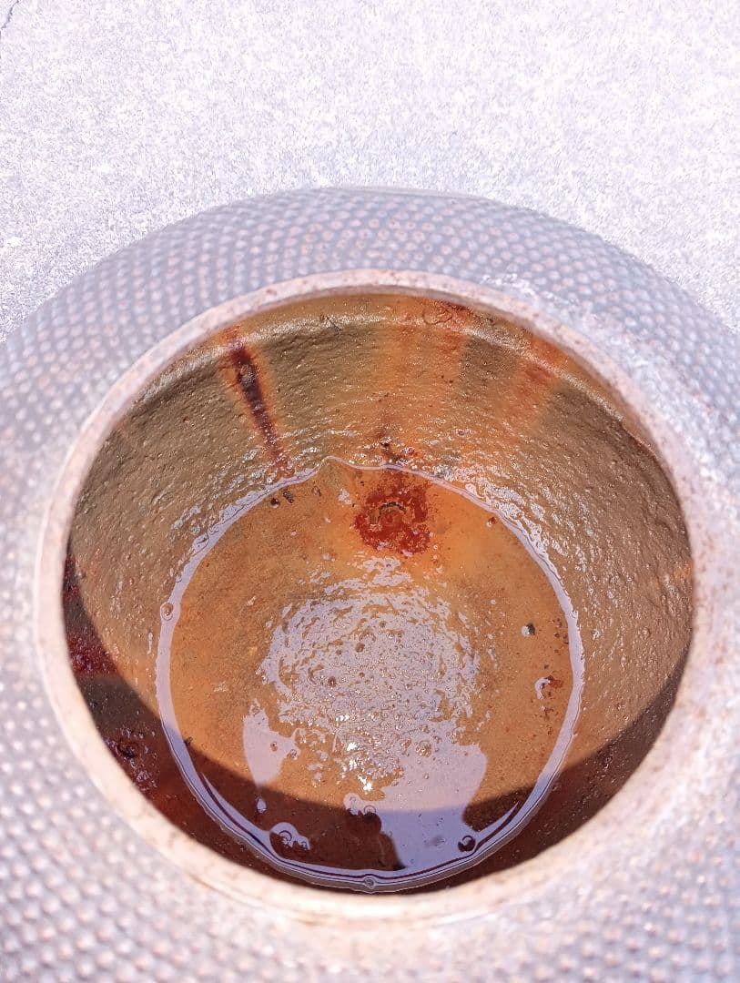 鋳鉄製 鉄瓶 花模様　急須　家紋