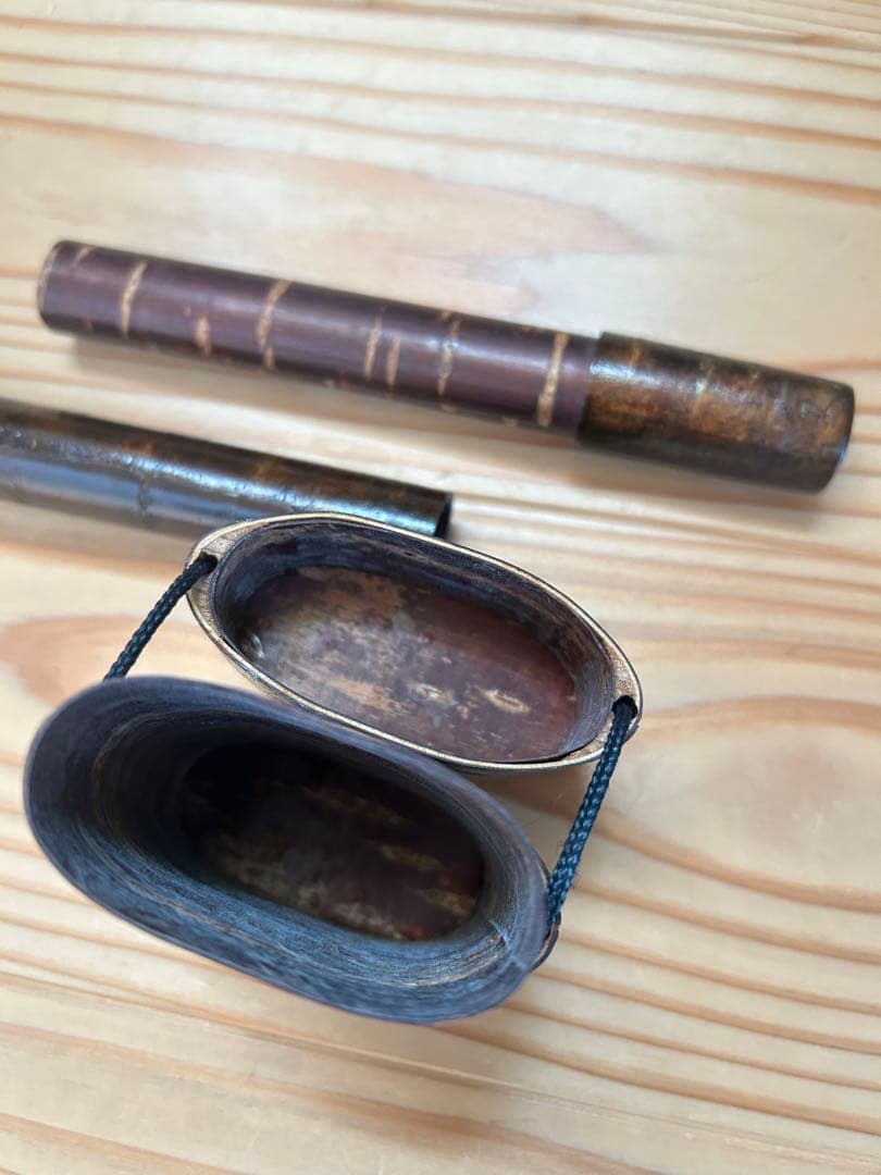煙管入れ&煙草入れと煙管　伝統工芸品　桜皮細工　樺細工
