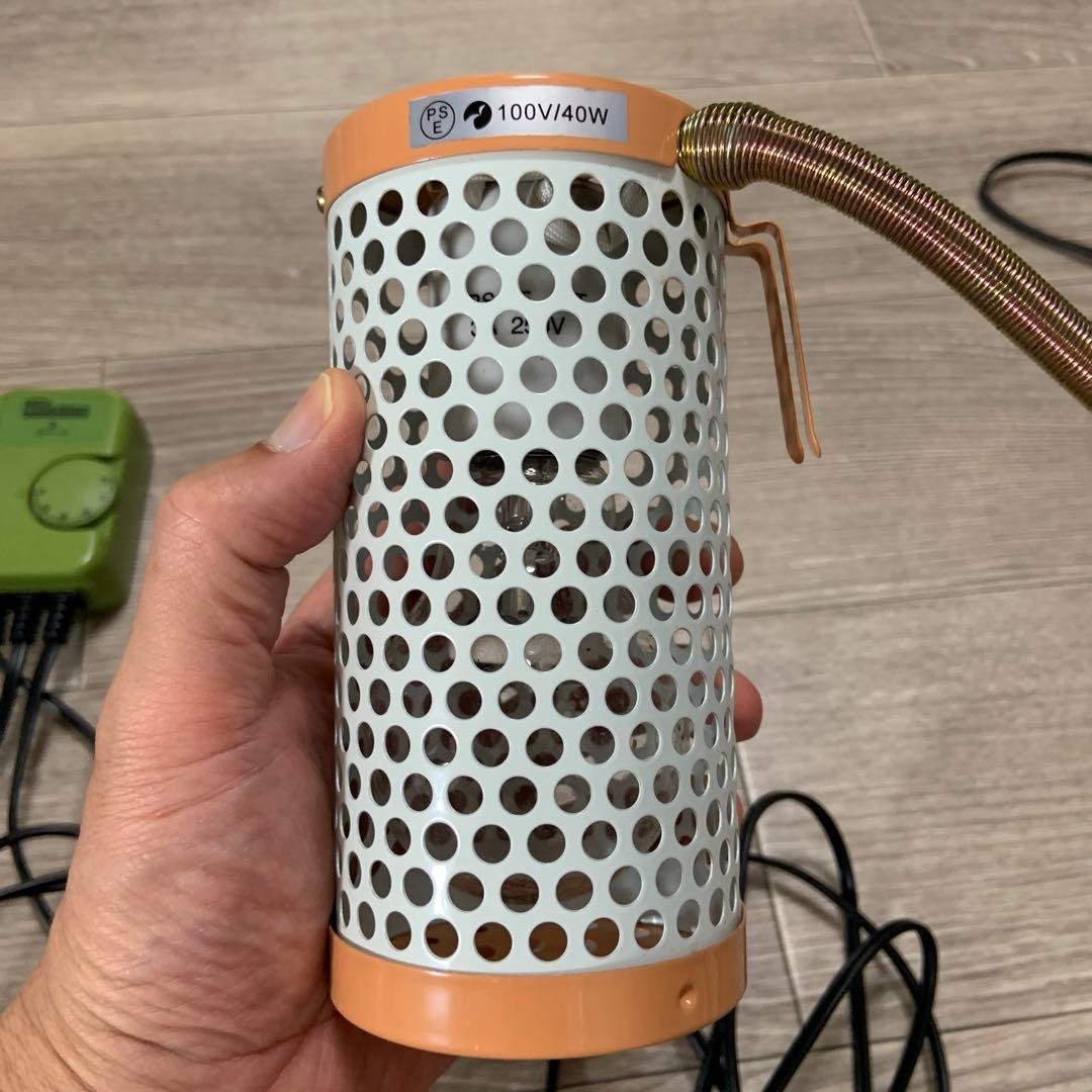 保温電球 温度調整機能付き 100Vサーモスタット　40wペットヒーターセット