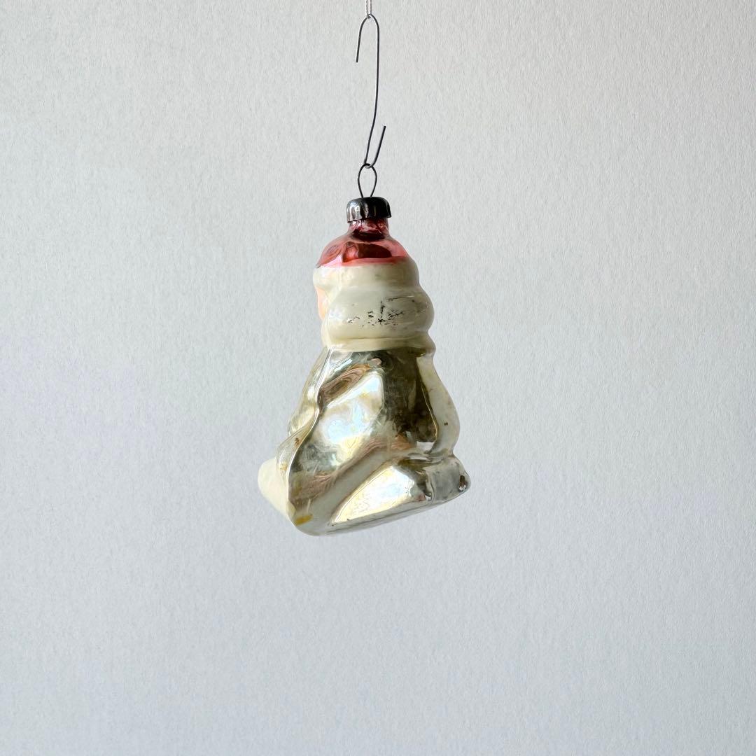 そりに乗った男の子　レッド　ソビエト ガラスオーナメント ヴィンテージ