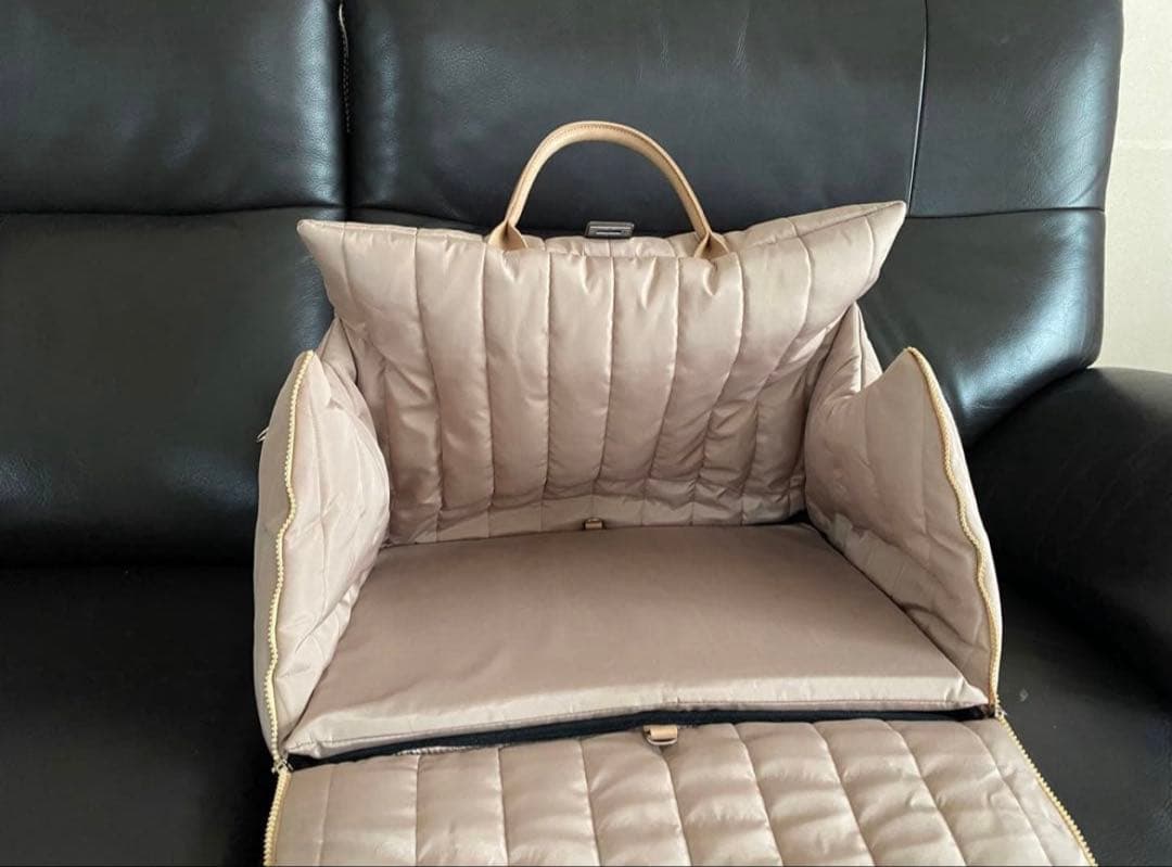 【超美品】犬猫 キャリーバッグ Topper bag ベージュ ベッド