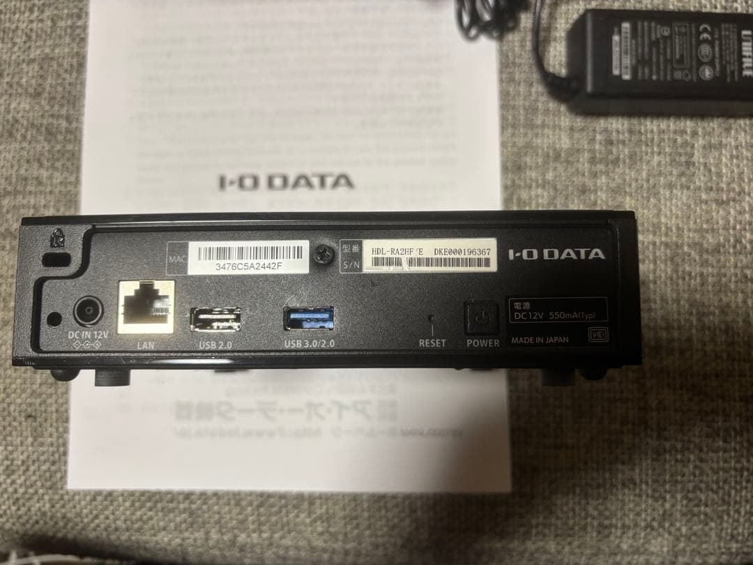 アイオーデータ SSD 2TB換装 Soundgenic HDL-RA2HF/E