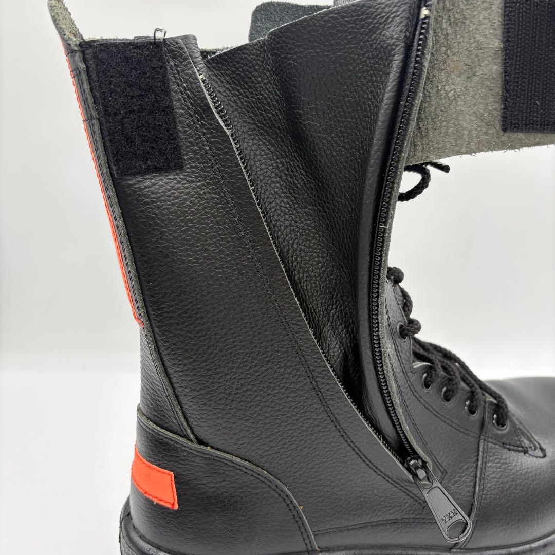 新品】ミドリ安全　【26.5】ブーツ　編み上げ　レザー　サイドジッパー　ブラック