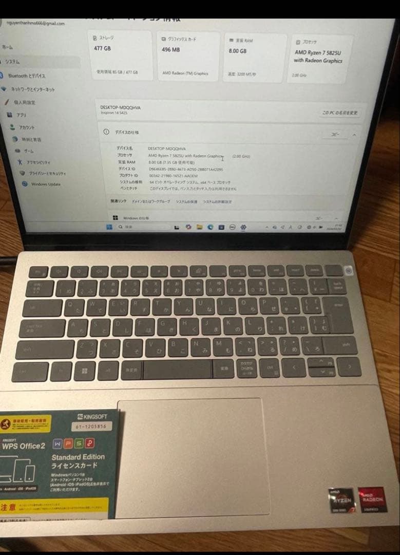 Windowsノート本体 TOMO Dell Inspiron 14 5425 Ryzen7