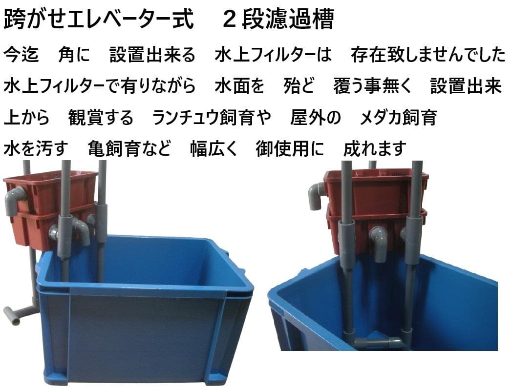 跨がせエレベーター式 × 沈殿槽BOX 搭載 ２段濾過槽