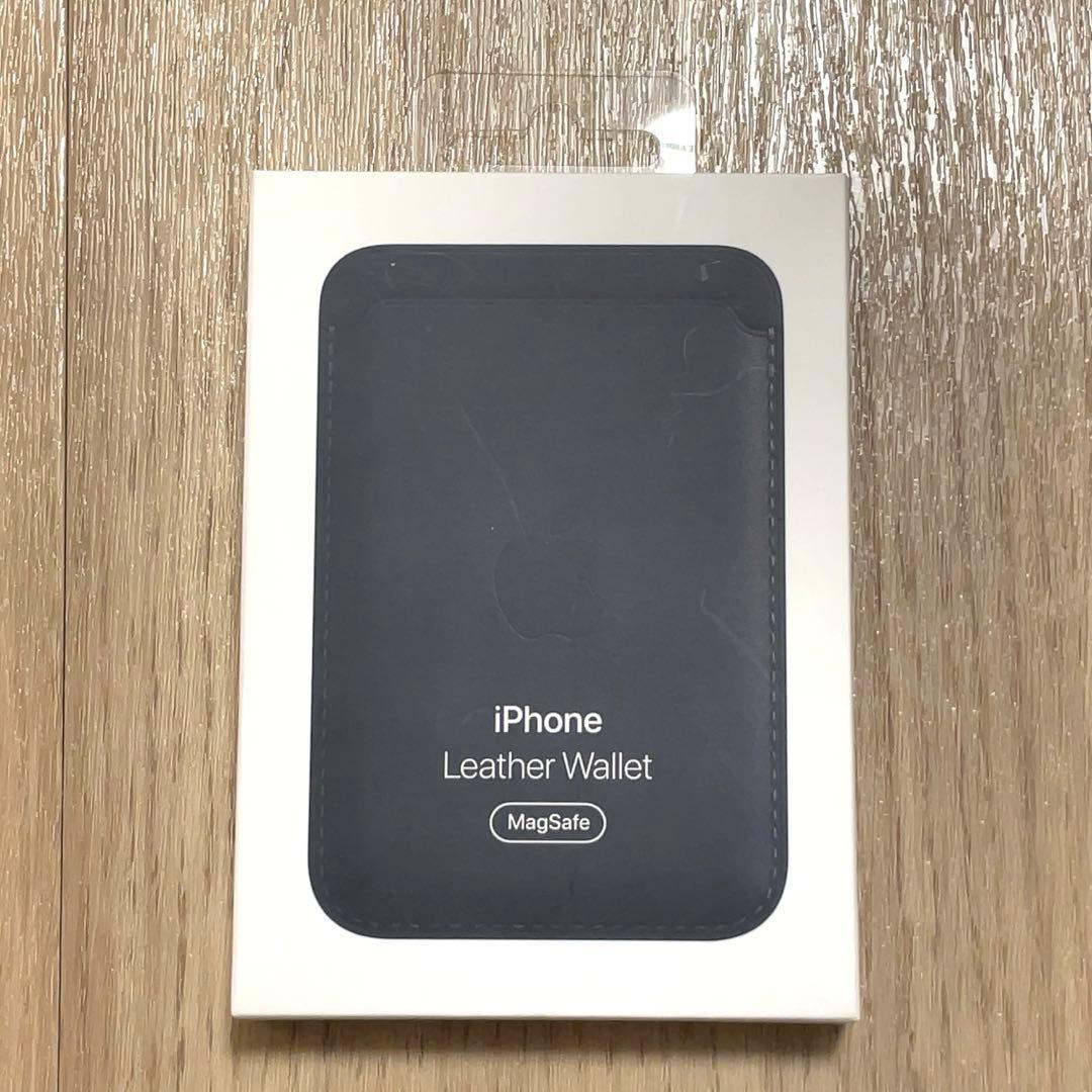 新品未開封　純正 Apple iPhone レザーウォレット　ミッドナイト