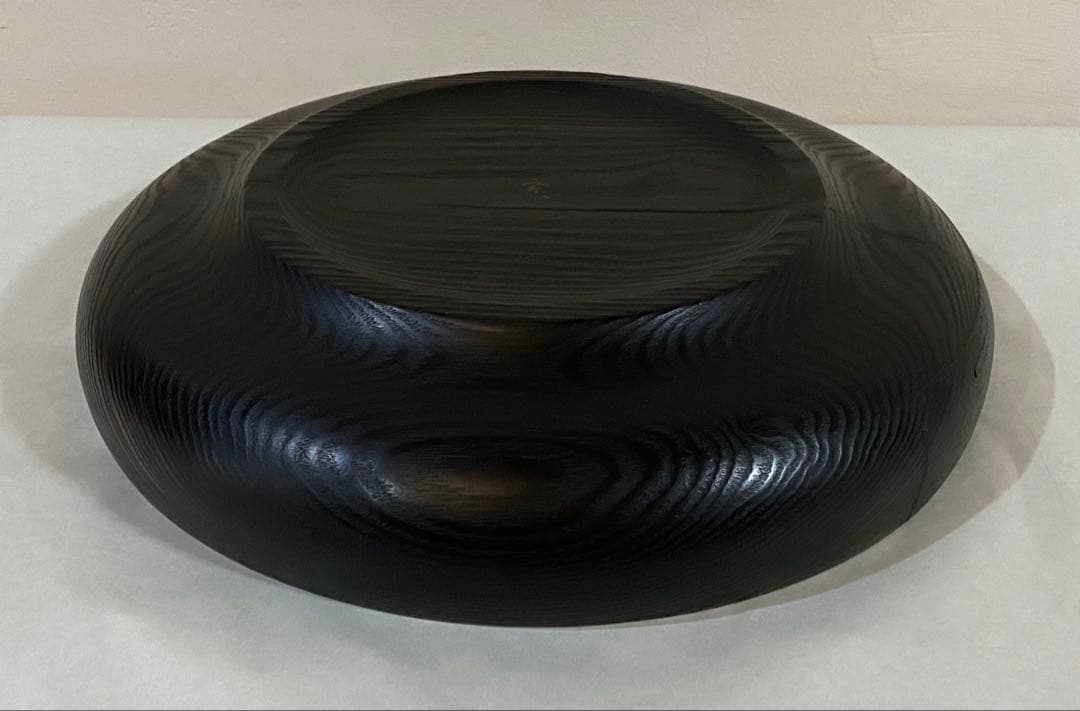 黒漆器　大きな平鉢　矢澤寛彰作　黒漆大鉢