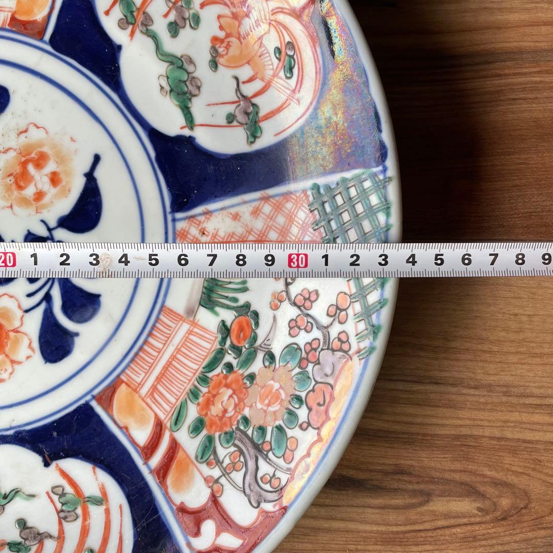 63）大皿　33㎝　 色絵　 飾り皿　 アンティーク　 和食器　 骨董品