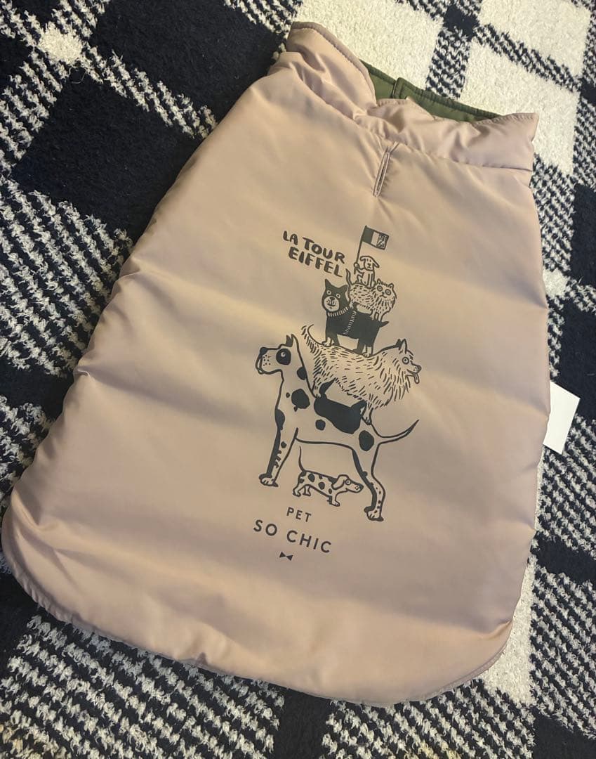 新品　PET SO CHIC 犬服 L ピンクベージュ×カーキ