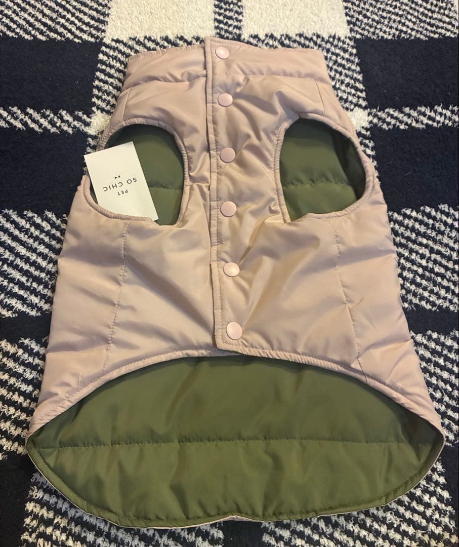 新品　PET SO CHIC 犬服 L ピンクベージュ×カーキ