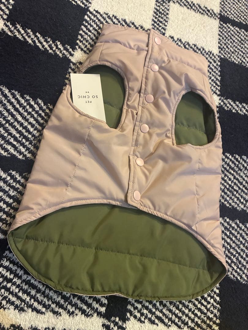 新品　PET SO CHIC 犬服 L ピンクベージュ×カーキ