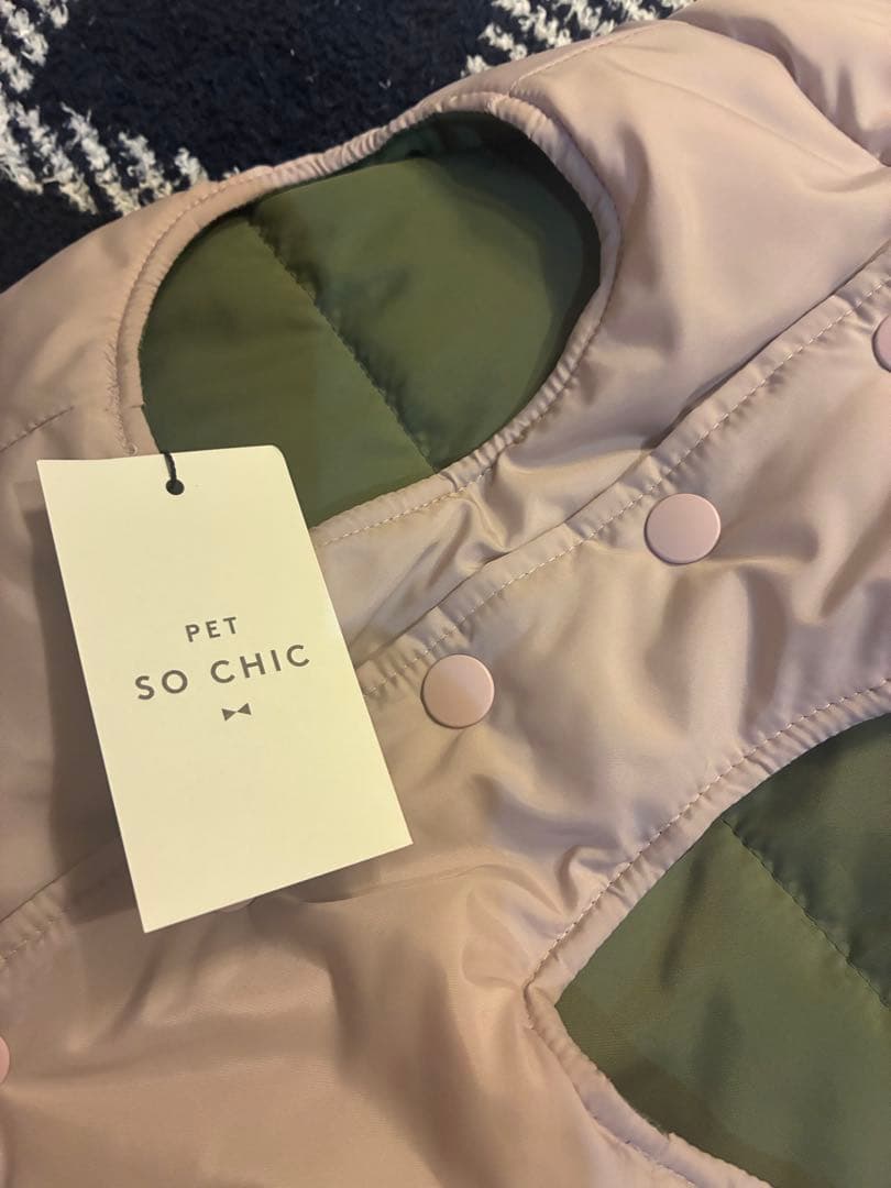 新品　PET SO CHIC 犬服 L ピンクベージュ×カーキ
