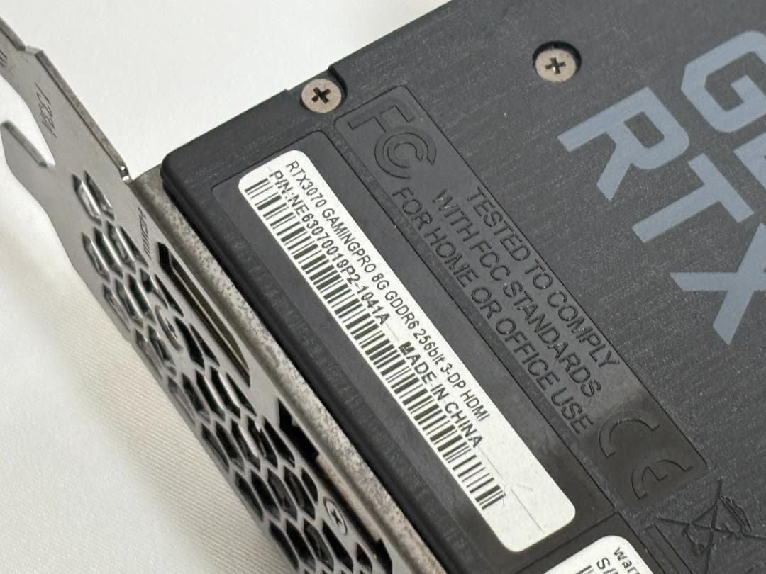 【動作品・訳あり】Palit RTX 3070 Gaming Pro 8GB