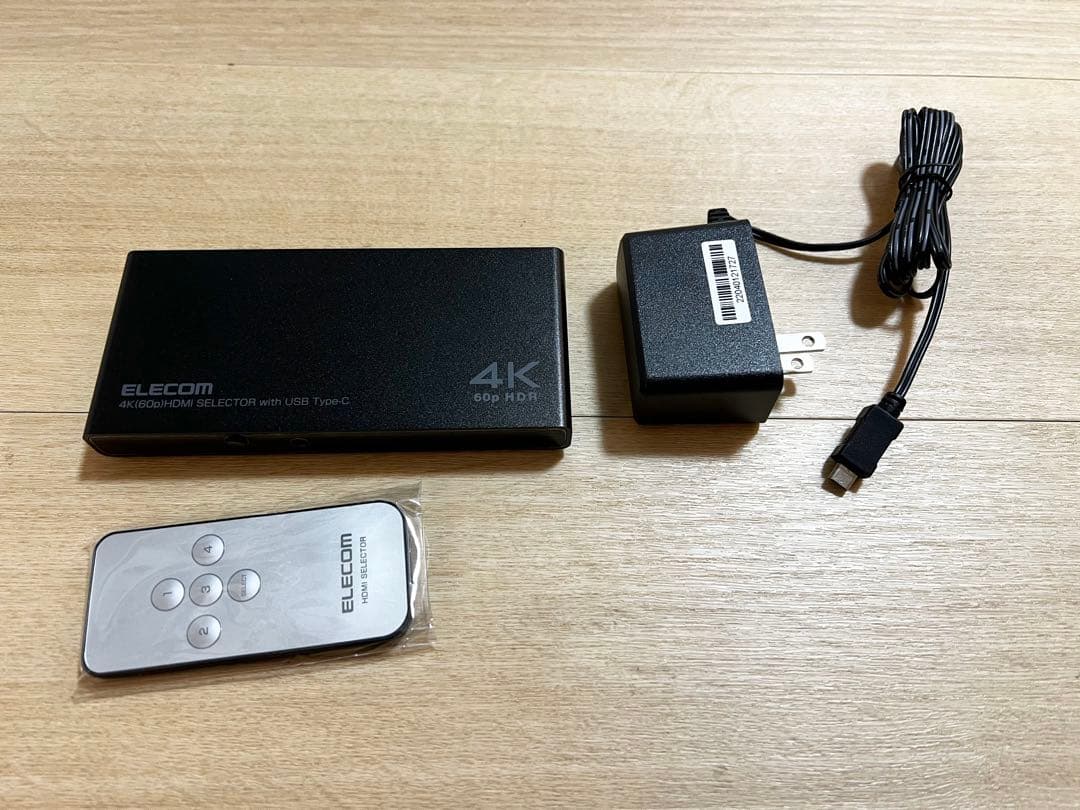 エレコム HDMI切替器／4K60Hz対応／4ポート／専用リモコン付