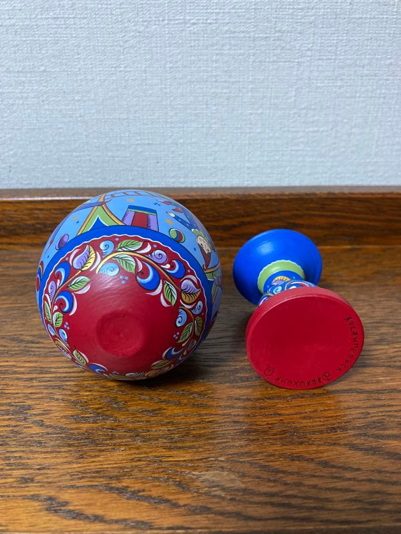 春の感謝祭20%OFFロシア雑貨☆エッグオーナメント『サーカス』マトリョーシカ