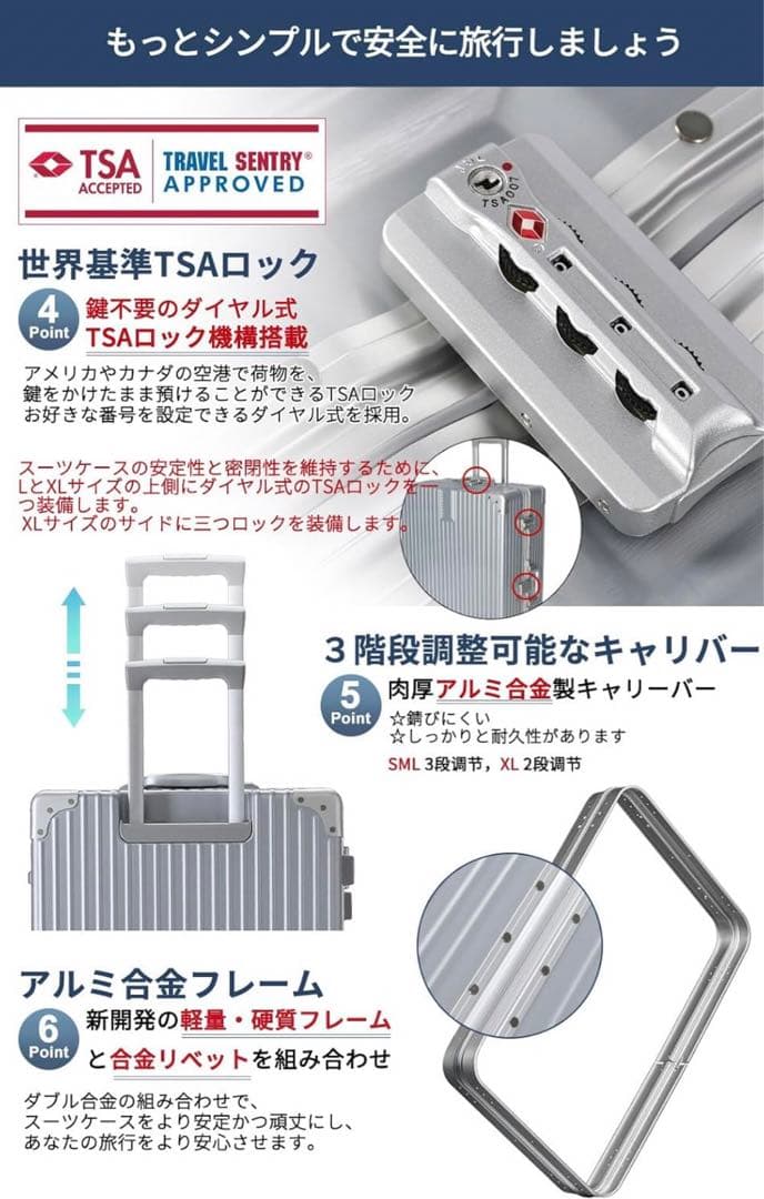 スーツケース アルミフレーム 機内持ち込み 36L 旅行 冬休み