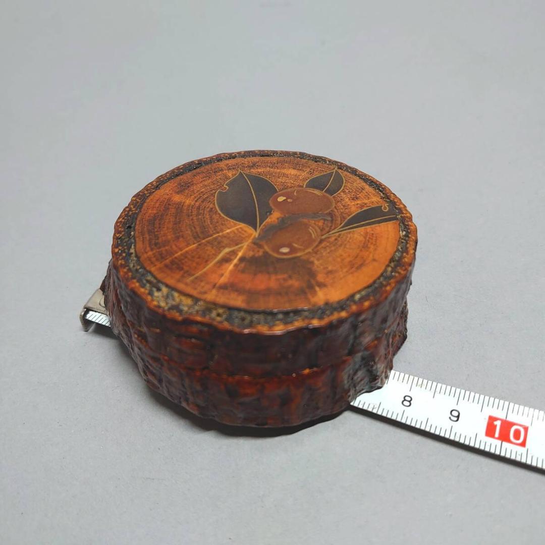 『祥明』 輪島塗現代の名工「箱瀬淳一作」蒔絵香合 共箱　＃217